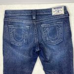 True Religion Women's Dar Blue with Plaid Shimmer Print Skinny Jeans- 30 Photo 9