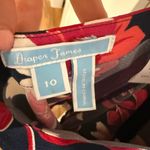 Draper James  Navy and Pink Darlington Floral Flounce Skirt Photo 4