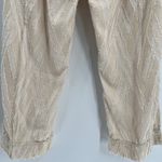 BURU Cropped Straight Leg Everyday Pants Ivory Fringe Drawstring Women's Large Photo 7