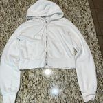 Brandy Melville Crystal Hoodie White FLAWED Photo 0