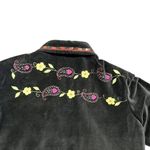 Coldwater Creek ‎ Womens Velvet Blazer Size L Multicolor Floral Embellished Art Photo 2