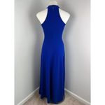 High Neck Formal Wedding Maxi Evening Prom Homecoming Dress Gown Small Blue Photo 3