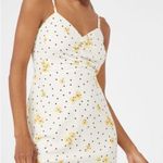 JustFab ruched floral white dress Photo 7