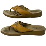 Minnetonka Leather Tan Silverado Silver Boho Flip Flop Thong Sandals ~ Womens 10 Photo 3