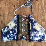 Altar'd State Altar’d State High Neck Blue Tie Dye Bikini Top Photo 2