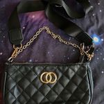 Boutique Black Leather Purse Handbag Quilted Hand & Crossbody Strap 9”W X 5”H Photo 0