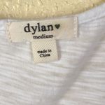 Dylan  gauzy White cotton blue striped accent frill Top M Photo 2