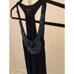 Twentyone Royal Blue With Sequins Sleeveless Halter Size S Womens Tank Photo 2