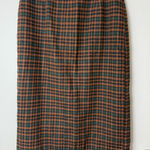 Le Mezelle São Paulo Brazil vintage plaid wool button back midi pencil skirt M Brown Size M Photo 0