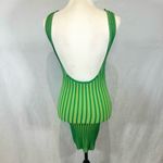 Pretty Little Thing green two toned ribbed knit open back dress size XS Photo 5