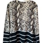 White Birch  Striped Snakeskin Print Open Front Topper Cardigan Duster Photo 6