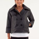 Lululemon Coco Softshell Crop Peacoat Jacket Coat Gray Black Size 8 Photo 0