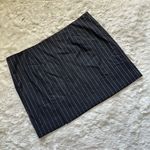 Madewell Skirt Wool-Blend Mini Pinstripe Italian Fabric Almost Black 14 NWT New Photo 3
