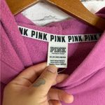 PINK - Victoria's Secret VS PINK Velvet Spellout Cropped Lace Up Hoodie Photo 1