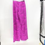 Diane Von Furstenberg  pink black high rise wide leg silk floral size 2 Photo 6