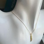 Sterling Silver 18k gold filled 925  necklace feather pendant link chain Photo 5