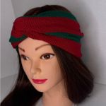 Gucci Web Knot Knit Wool Twist Red & Green Headband Made in Italy. Photo 2