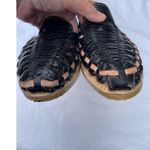 Made in Mexico woman’s size 9 Huarache Sandal black leather Photo 7