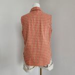 American Vintage Vintage 90s CWS Casual WorkStyles Red Yellow Plaid Sleeveless Button Down Top L Photo 6
