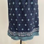 Fun 2 Fun Sleeveless Picnic Print Navy Blue Blouse Medium Coastal Cowgirl Boho Photo 5