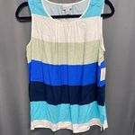 Liz Claiborne Womens Round Neck Sleeveless Blouse stripe small (b35) Photo 2