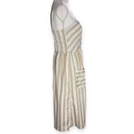Style House Striped Button Front Pocketed Strappy Midi Dress Photo 2