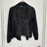 Calvin Klein Jeans CALVIN KLEIN | Black Faux Leather Waterfall Drape Front Moto Jacket, Size S Photo 2