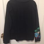 Diane Gilman Black Denim Jacket With Embroidered Island Design  Photo 4