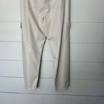 American Eagle Women’s 16 Tan Cream Faux Leather Tan Cargo Pants New Photo 4