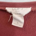 Loft  Women large orange‎ tie up sleeves sweatshirt Photo 2