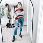 BAUM UND PFERDGARTEN Courtney Autumn Tan Striped Pullover Sweater Size XS Photo 11