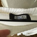 Reformation  White puff shoulder ribbed knit sweater Photo 1