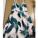 Old Navy New Women’s Tropical Print Lined Dress Color Light Pink Green Leaf XsP Photo 0