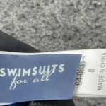 Swimsuits for All Black Fringe Tankini Bandeau Top Beach Swim Size 8 Medium NWT Photo 4