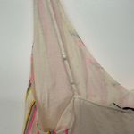 J Brand  Womens Neon Pink Yellow Stripe Sheer V Neck Cami Tank Top Size Small Photo 3