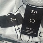 3x1 NYC Adelia Denim Skirt Women's Size 30 Light Wash Raw Hem Front Slit Blue Photo 2