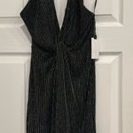 ASTR BRAND NEW  The Label Disco Black and Silver Halter Dress  Size Small Photo 0