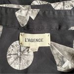 L'Agence  DIAMOND NINA BLACK SILK BUTTON-FRONT BLOUSE IN BLACK MULTI DIAMOND L Photo 5