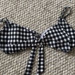 O'Neill Black and White Checkered Bikini Top Size L Photo 0