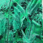 Y2K Velour Track Jacket Women's Medium Green Black Punk Skater Grunge Whimsigoth Photo 3