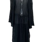 Anthropologie Brea Cover Up Cotton Mesh Dress Black Lacing Detail Crochet Photo 8