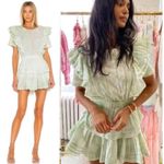 Love Shack Fancy  Natasha Light Green Lace Embroidered Ruffle Mini Dress Xs Photo 1
