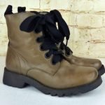 Fly London Ragi 539Fly Leather Combat Boots 36 5.5 Tan Ankle Lace Up Grunge FLAW Photo 1