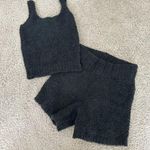 SKIMS Cozy Knit black Tank and Shorts Set Photo 0