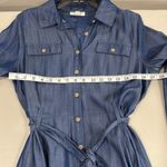 On 34th Women's Chambray Belted Visit Shirtdress Size Medium NWOT Blue Photo 6