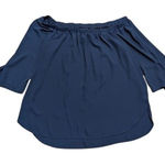 Tacera  Navy Blue Off Shoulder Blouse Plus Size 2X 18 20 Top Shirt Sexy Dressy Photo 0