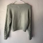 Jessica Simpson Cable Knit Sweater Green Pullover Soft Coquette Fisherman Photo 7