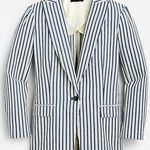 J.Crew Classic Willa Blazer in white/blue stripe size 6. EUC. Photo 0