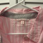 Victoria's Secret Victoria’s Secret The Dreamer Flannel Pajama Top Pink Stripe Lurex Size Small Photo 5