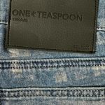 One Teaspoon Free People Blue Future Junkyard Micro Mini Skirt 25 Shimmer Fray Photo 14